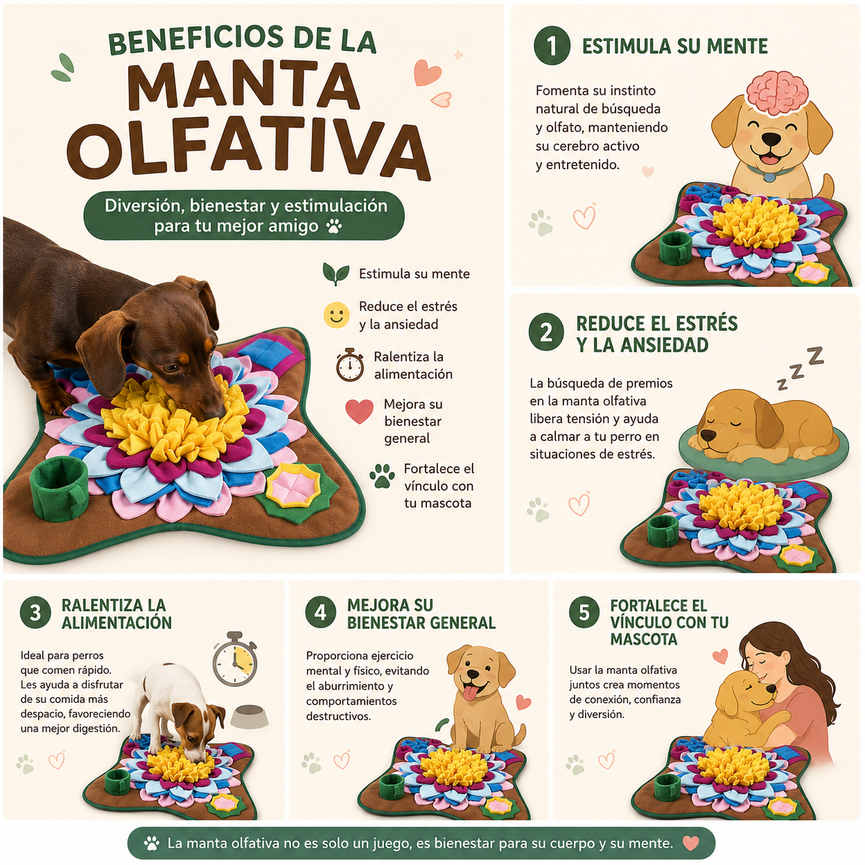 Manta olfativa interactiva para perros.