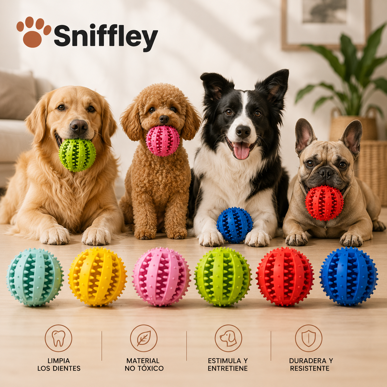 Sniffley® –Pelota dental rellenable