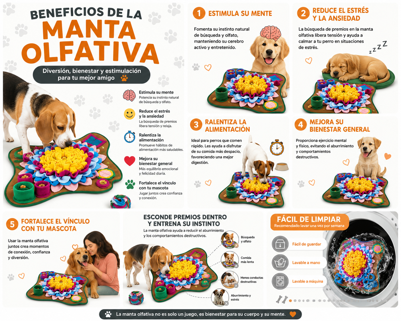 Manta olfativa interactiva para perros.